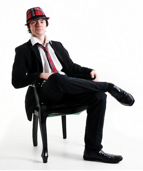 Matthew Todd with harp